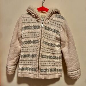 Aspen Kids Girls Zip Up Sherpa Lined Sweater 5T